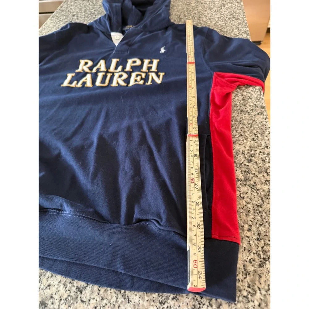 Polo Ralph Lauren Hoodie Boys XL 18-20/women's S navyRed Embroidered Logos